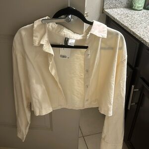 H& M Cream Cropped Jacket